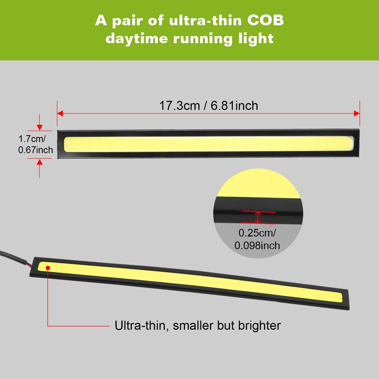 12V LED Light Strips for Cars, 2-Pack