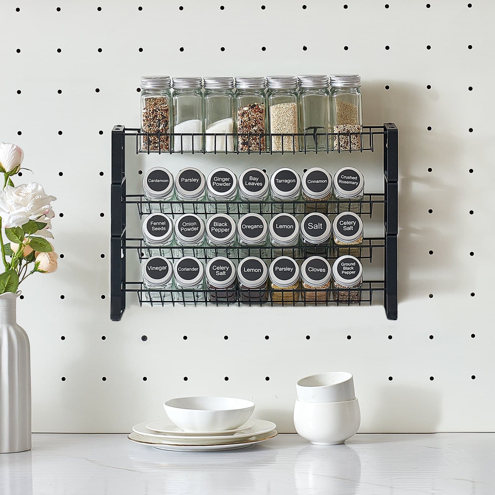 Cabinet & Countertop Spice Rack Organizer, 18 x 11 in