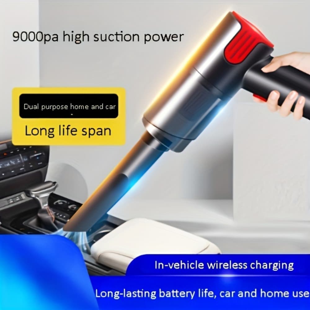 Mini Cordless Car Vacuum, USB-C Rechargeable (Red)