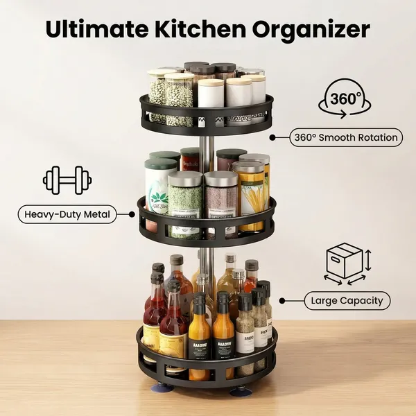 3-Tier Rotating Spice Rack
