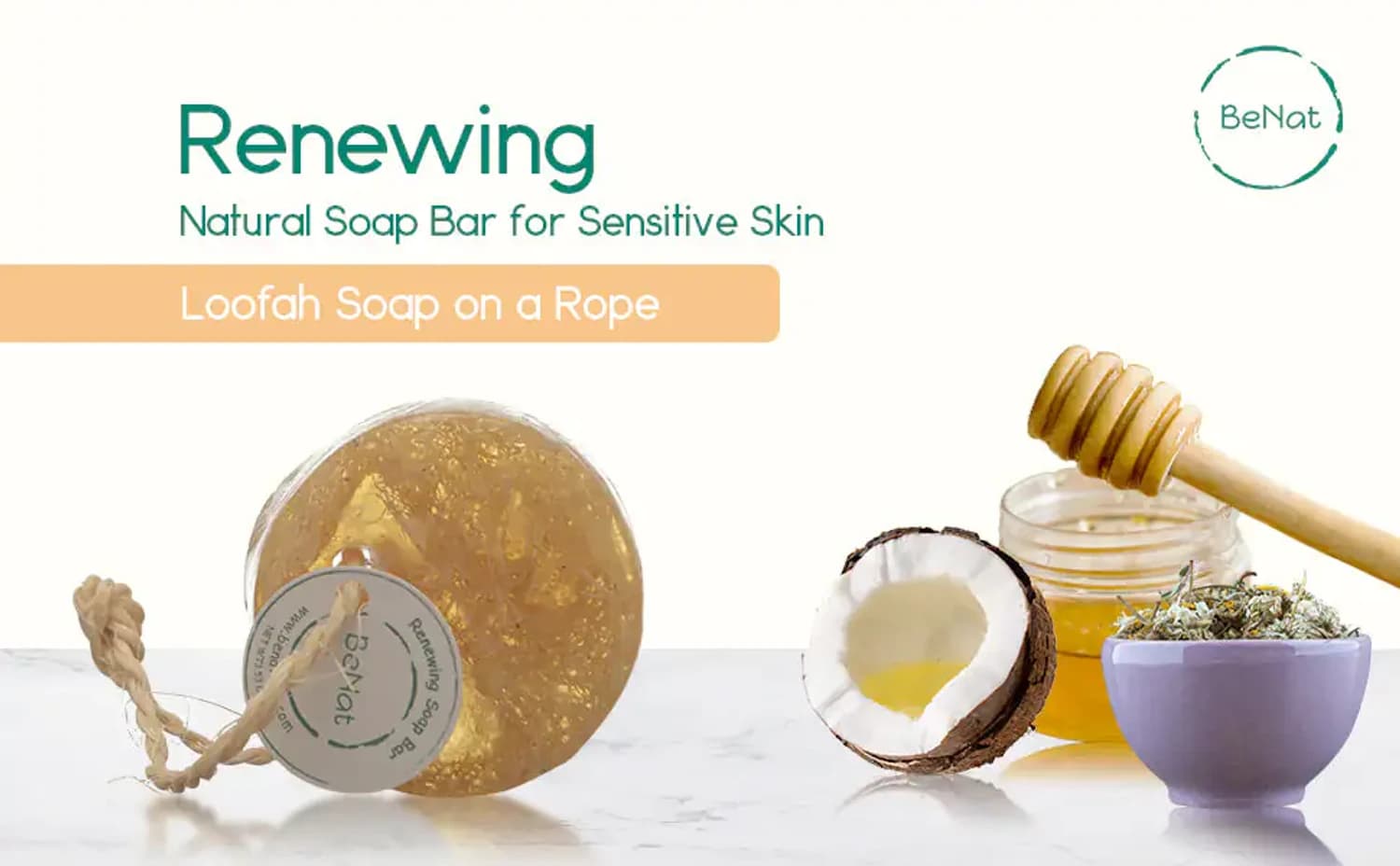 Renewing Soap Bar. Chamomile, Honey, and Coconut Oil