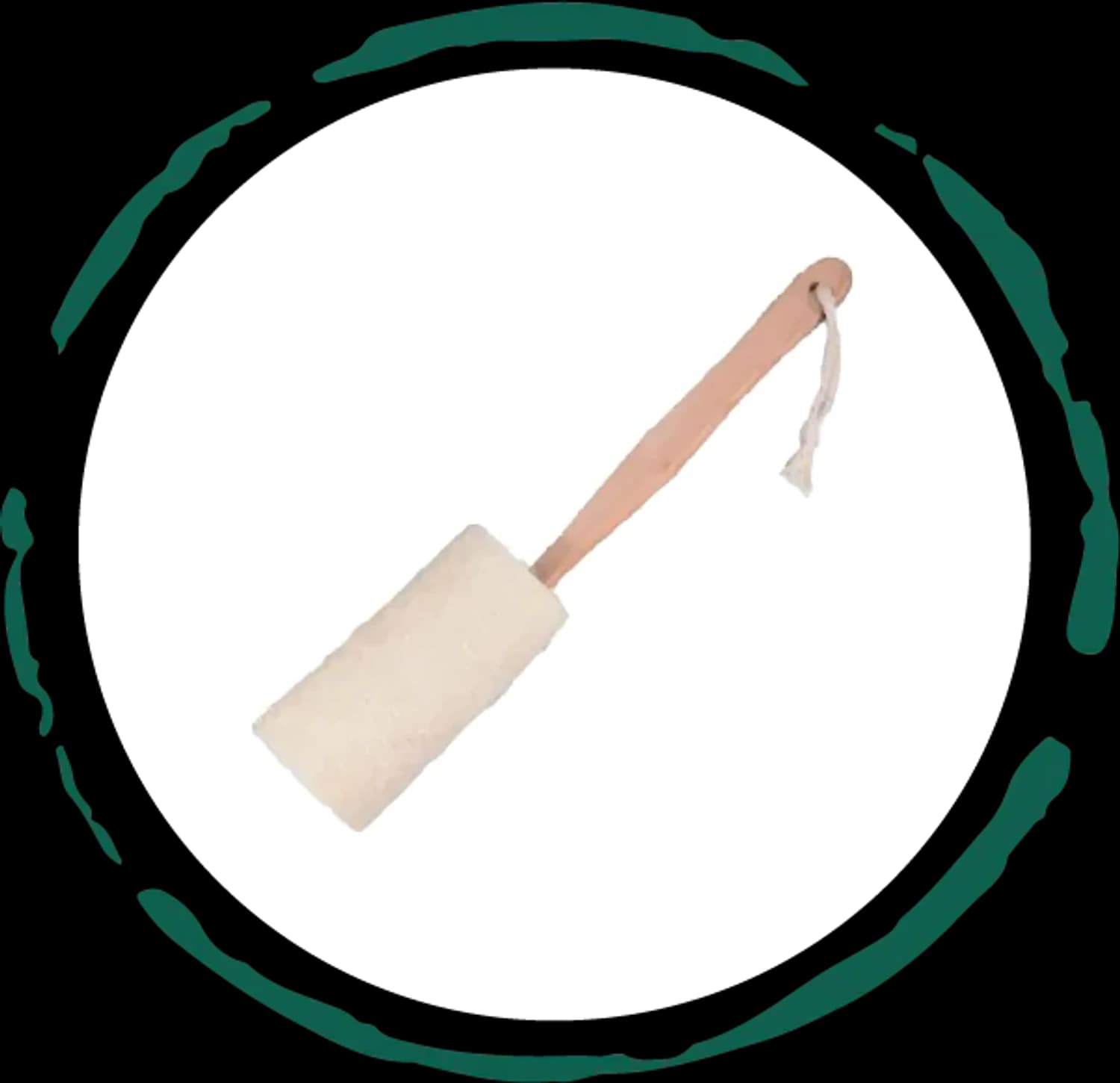Natural Loofah Bath Brush w/Long Handle