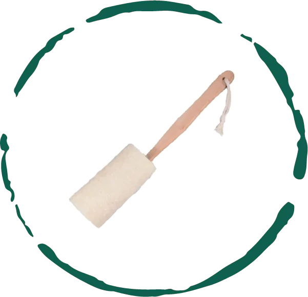 Natural Loofah Bath Brush w/Long Handle