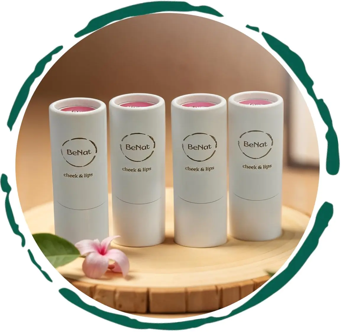 Lip & Cheek Bloom. 2 in 1 Natural Lipstick for Vibrant Color