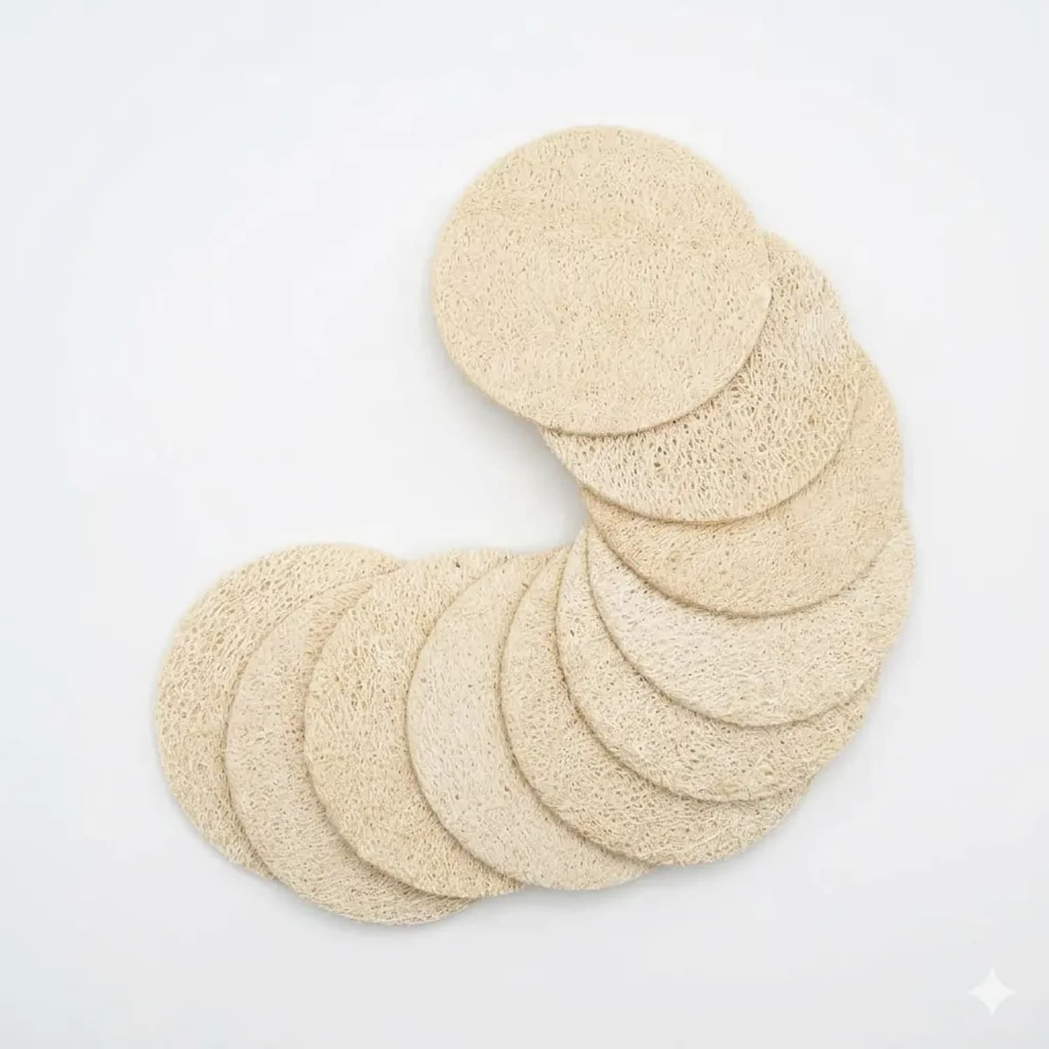 10-Pack Natural Loofah Pads