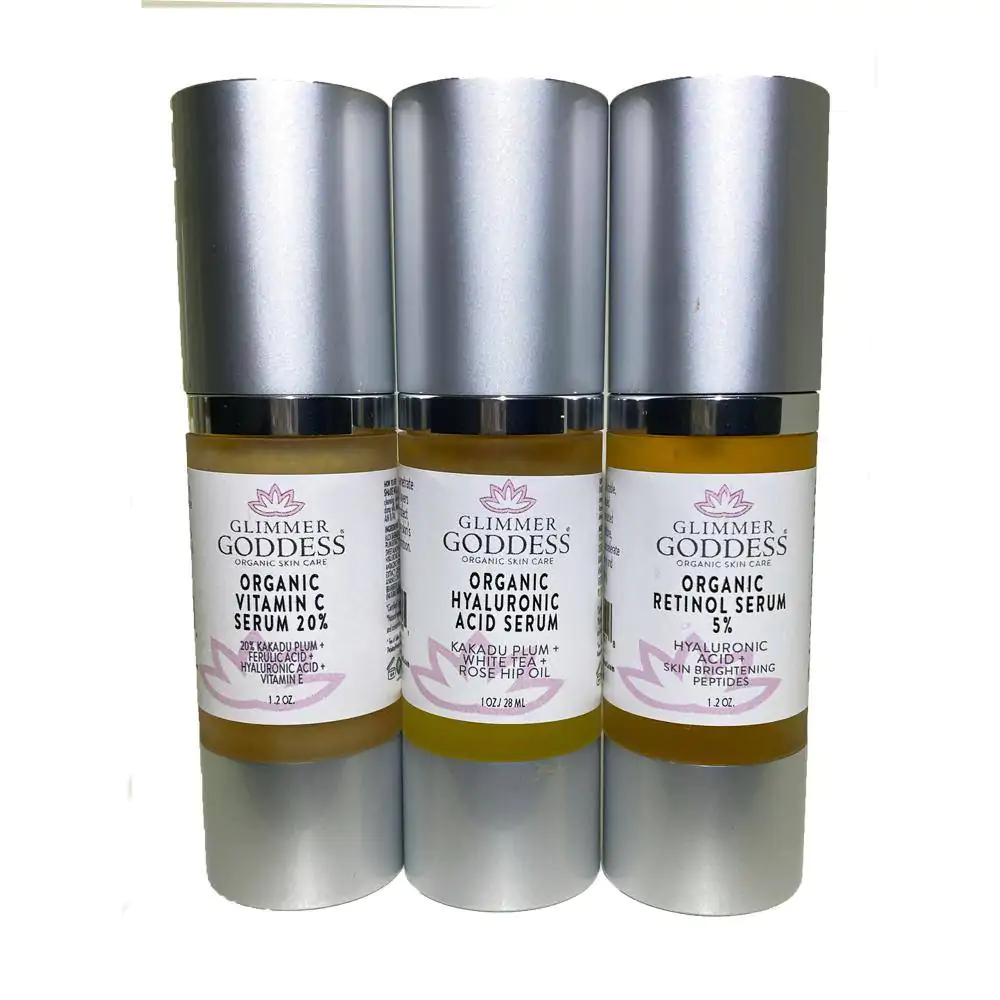 Organic Firm & Glow Set of 3 Anti-Aging Serums – 3 oz