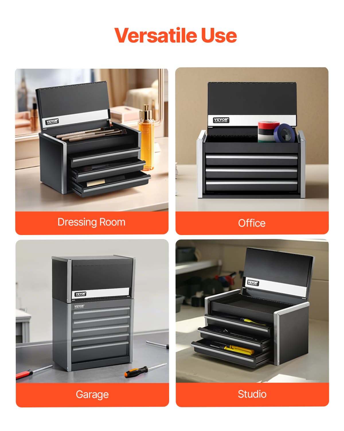 Mini Metal Tool Box with 3 Drawers, 8.6 in – photo 2