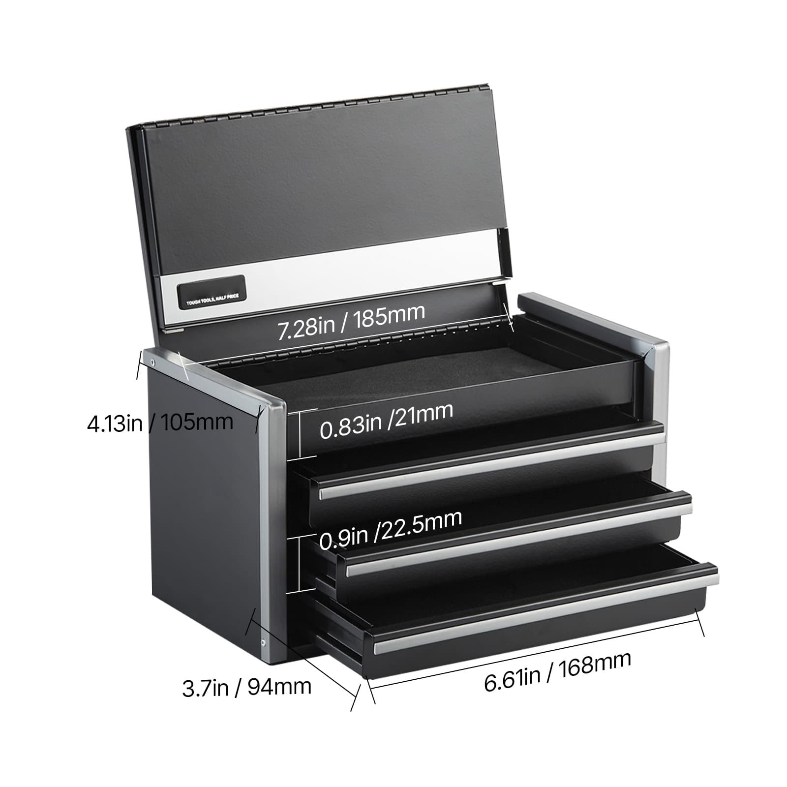 Mini Metal Tool Box with 3 Drawers, 8.6 in – photo 6