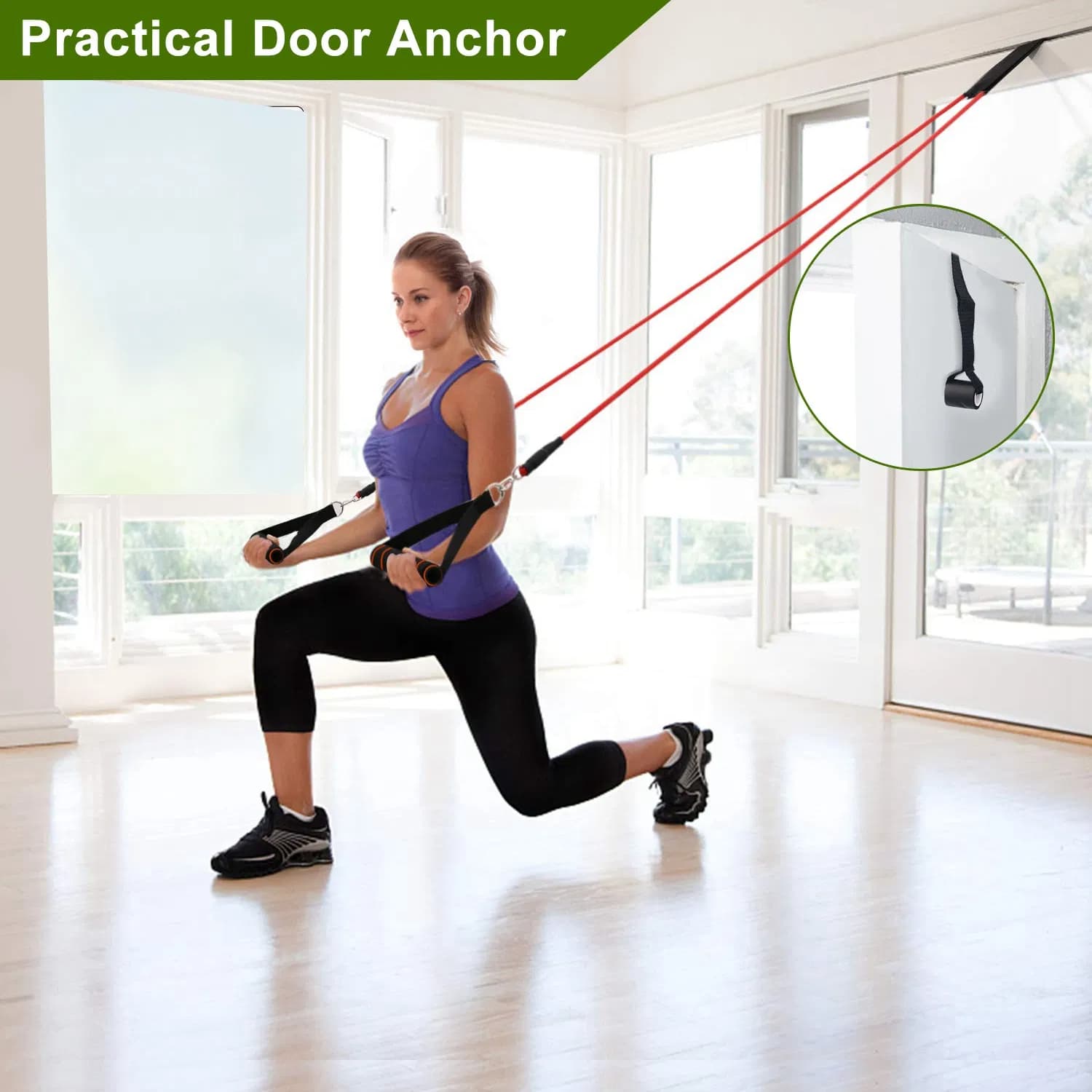 11-Piece Resistance Band Set with Door Anchor and Ankle Straps – photo 3