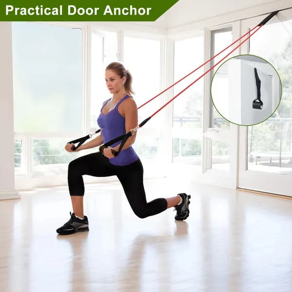 11-Piece Resistance Band Set with Door Anchor and Ankle Straps – photo 4