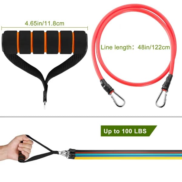 11-Piece Resistance Band Set with Door Anchor and Ankle Straps – photo 5