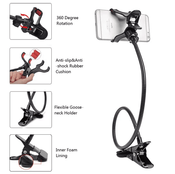 Gooseneck Phone Holder with Clamp, 29.5 in Flexible Arm – photo 3