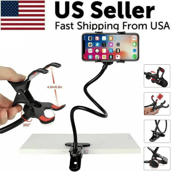 Gooseneck Phone Holder with Clamp, 29.5 in Flexible Arm – photo 6