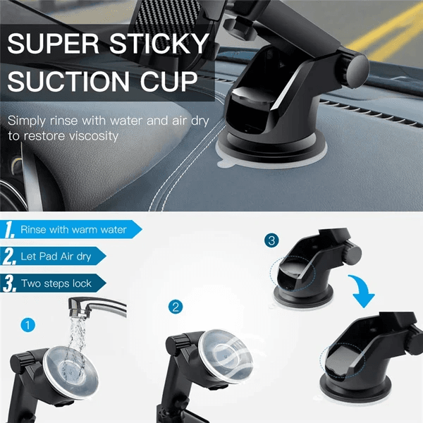 Windshield and Vent Car Phone Holder, 360° Extendable Arm – photo 3