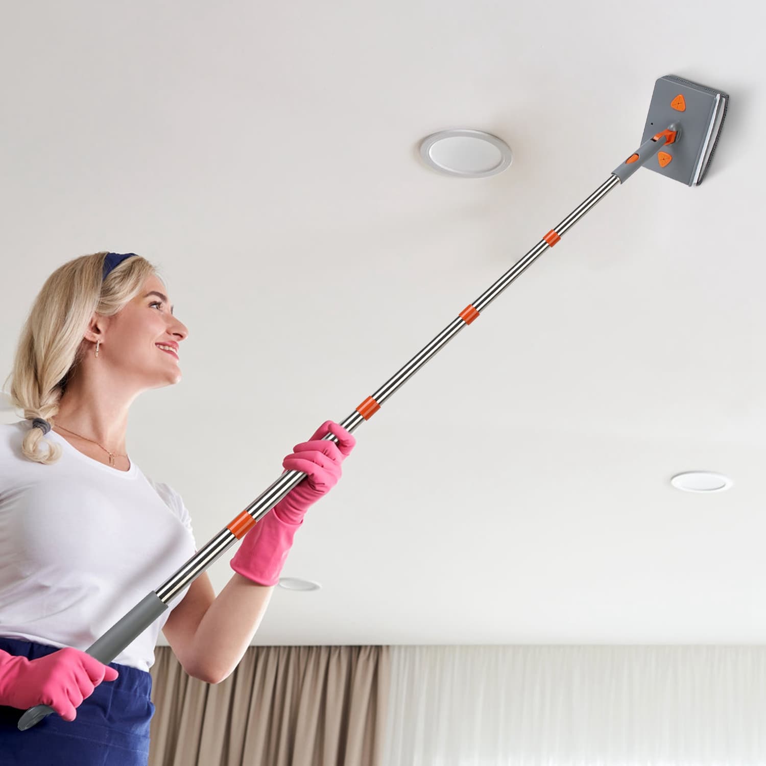 2-in-1 Baseboard and Wall Cleaning Mop with Extendable Handle