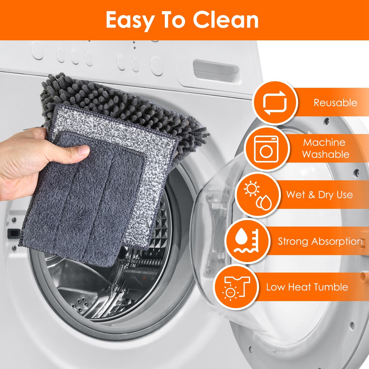 2-in-1 Baseboard and Wall Cleaning Mop with Extendable Handle – photo 3