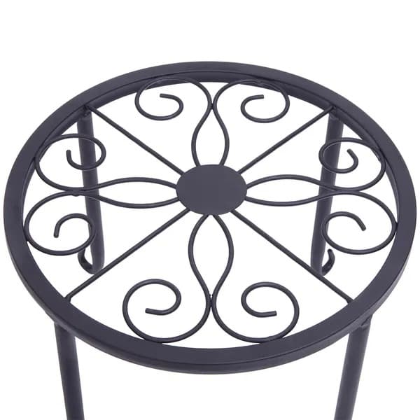 Metal Plant Stands, Set of 4, Round Scroll Design – photo 5