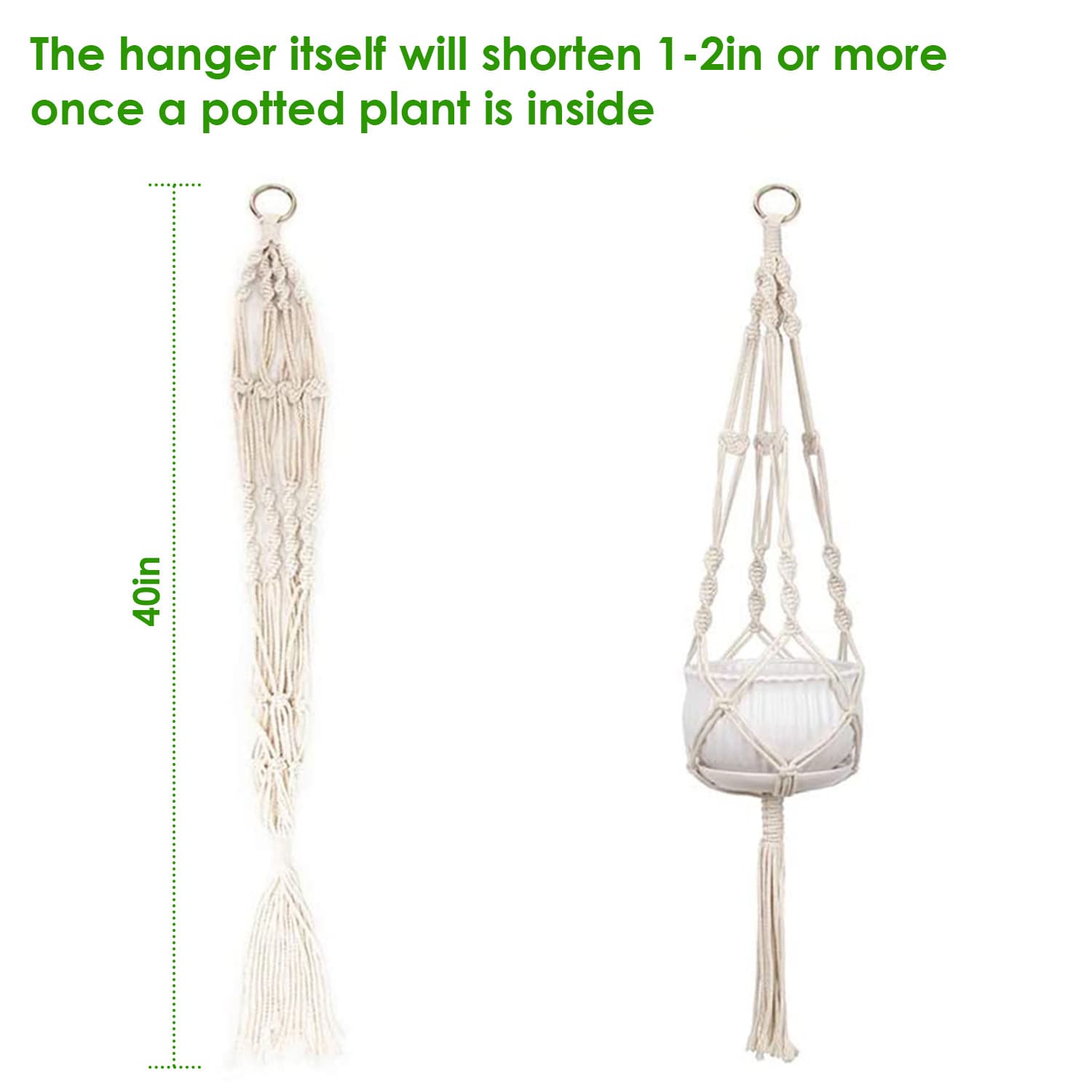 2-Pack Cotton Rope Plant Hangers, 40 in – photo 3