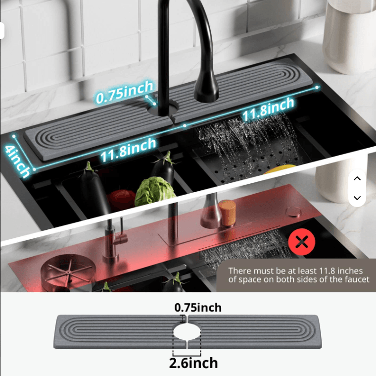 Diatomaceous Earth Sink Tray, Quick-Dry Sponge and Soap Holder – Light Grey – photo 6
