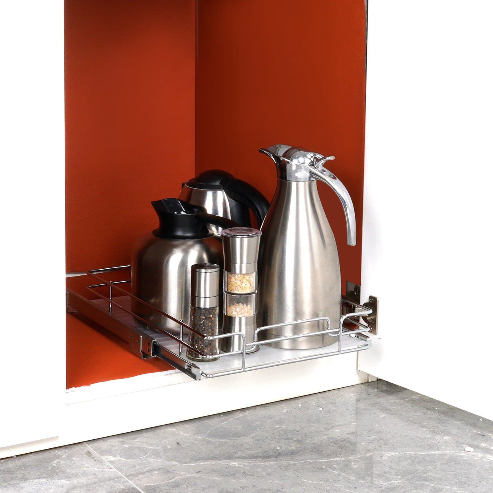 Pull-Out Cabinet Organizer, Chrome-Plated Steel Slide-Out Shelf – photo 3