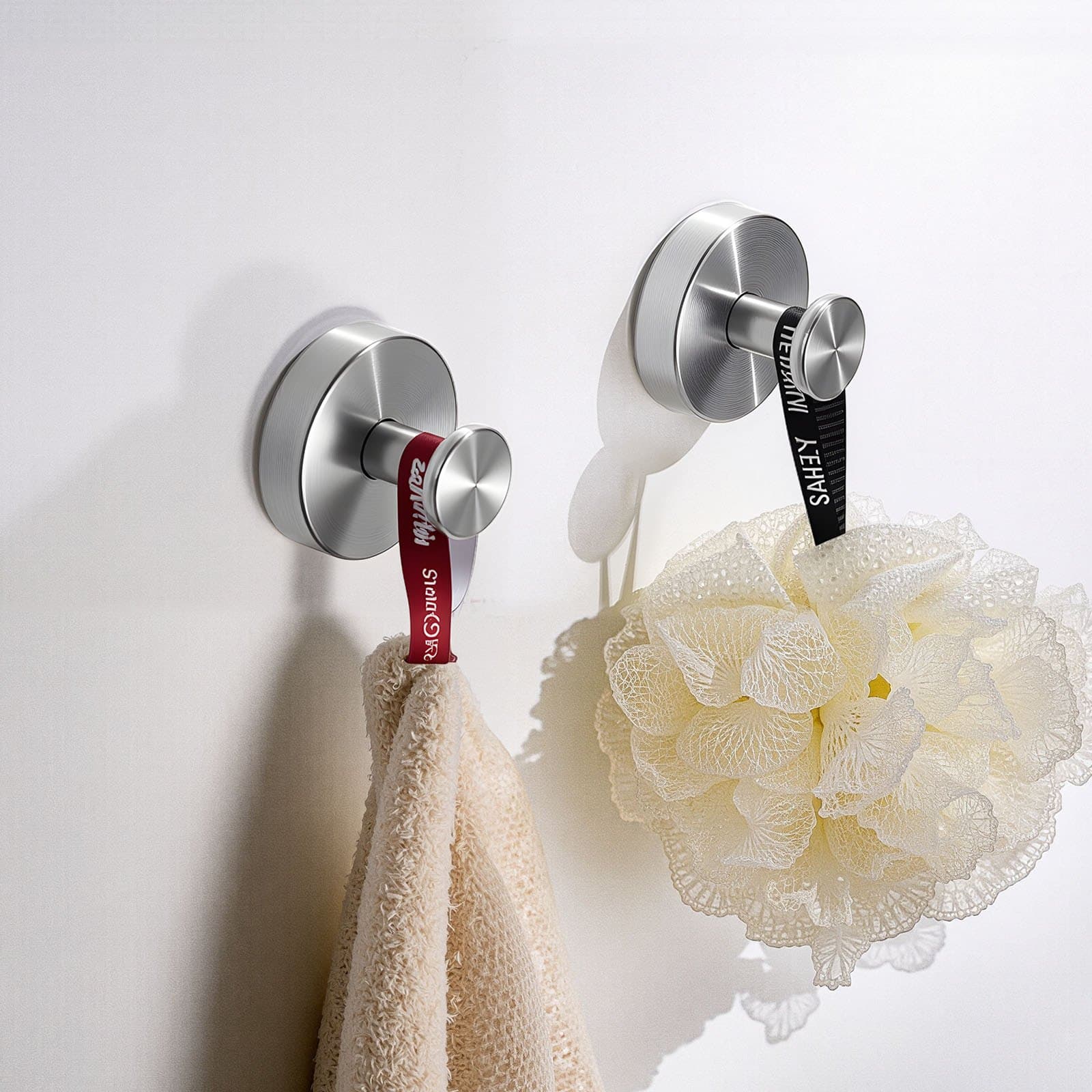Stainless Steel Suction Cup Shower Hooks, 2-Pack – photo 3