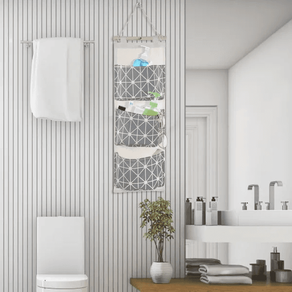 Hanging Wall Organizer with 3 Pockets, Linen-Cotton – photo 5