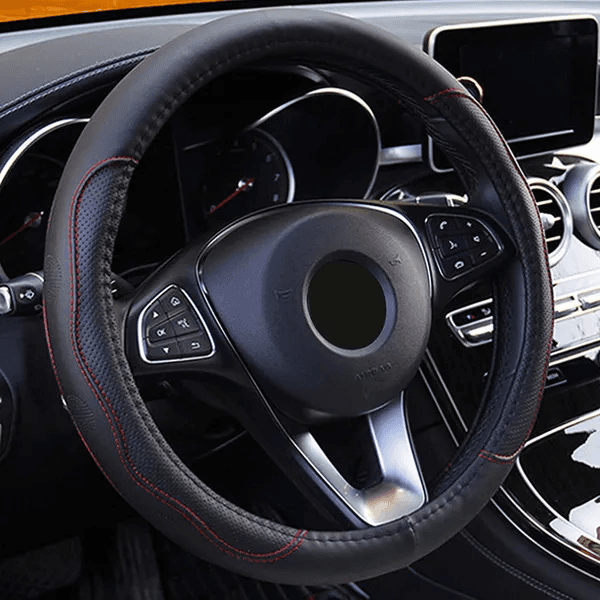 Microfiber Leather Steering Wheel Cover, Fits 14.5 to 15 in – photo 4