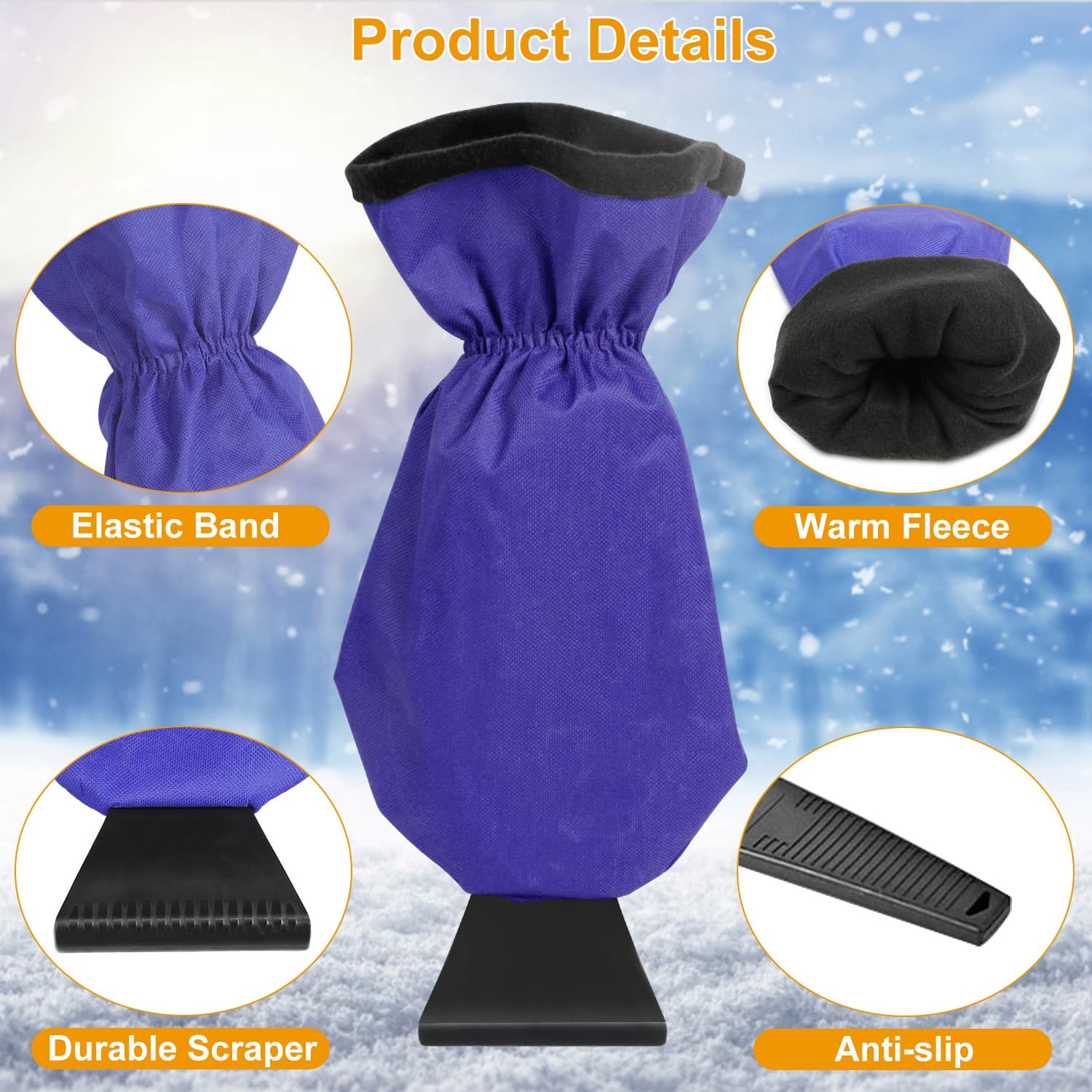 Ice Scraper Mitt with Fleece Lining – photo 3