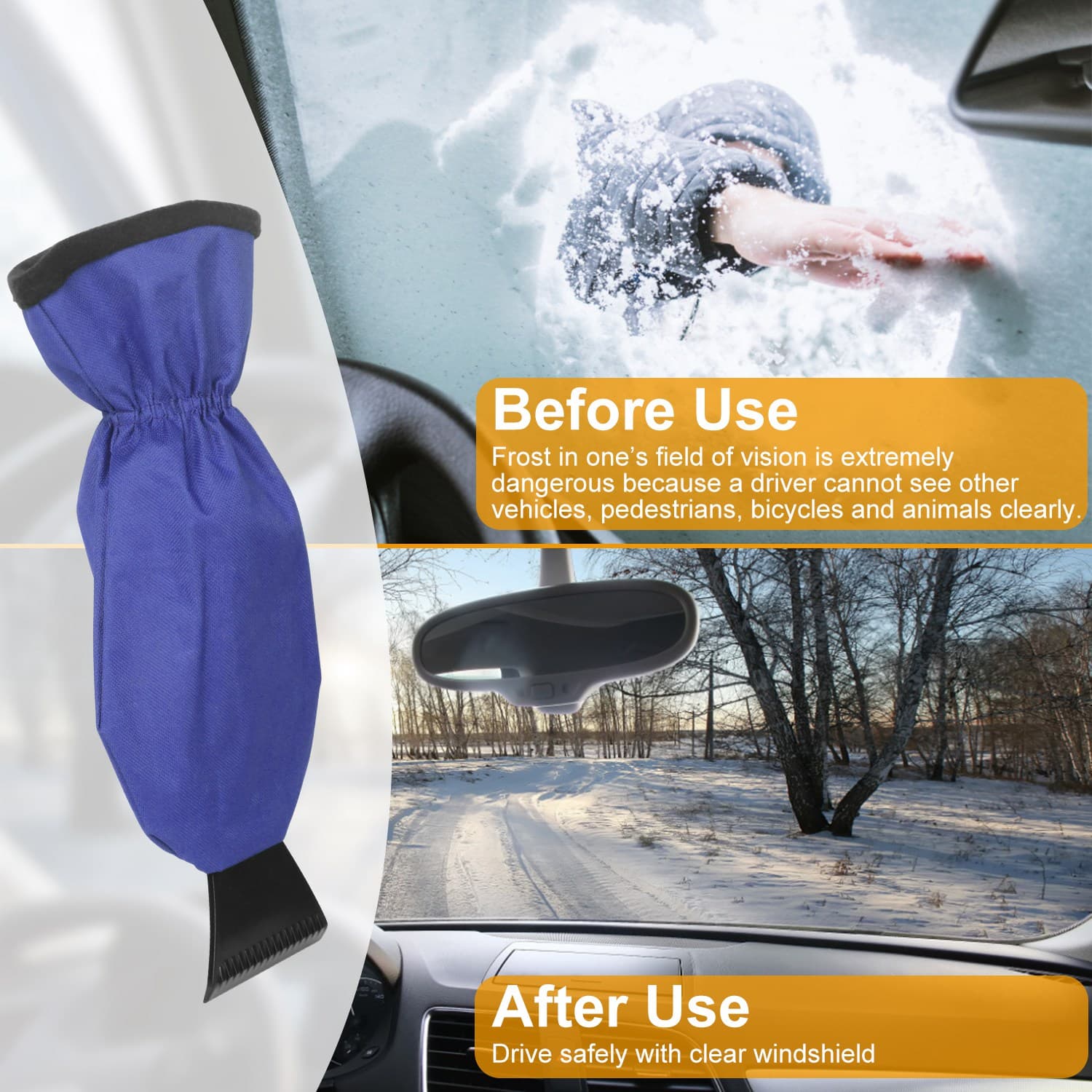 Ice Scraper Mitt with Fleece Lining – photo 4