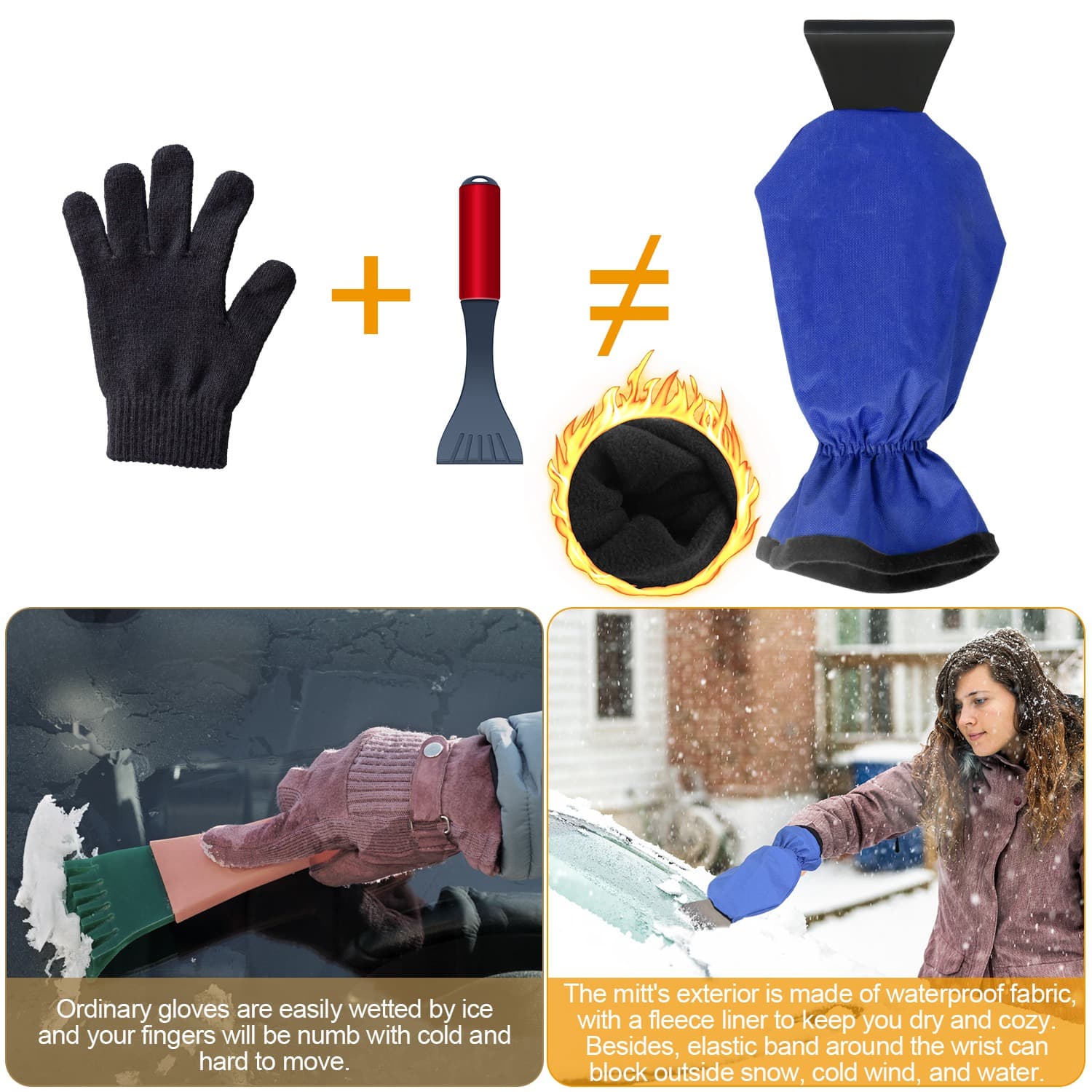 Ice Scraper Mitt with Fleece Lining – photo 6