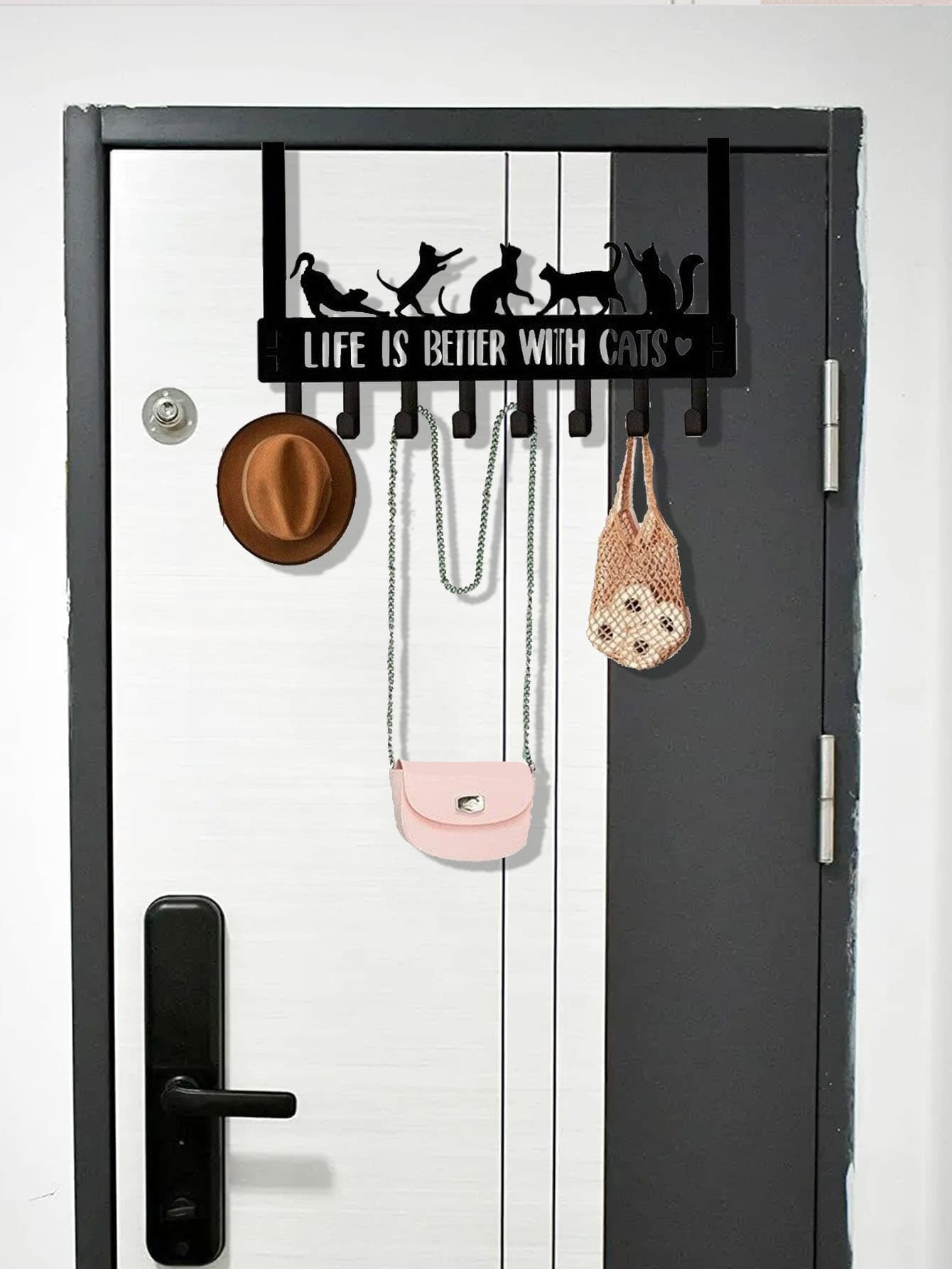 Tree Branch Metal Hook Rack with 8 Hooks, Wall or Over-the-Door – photo 2