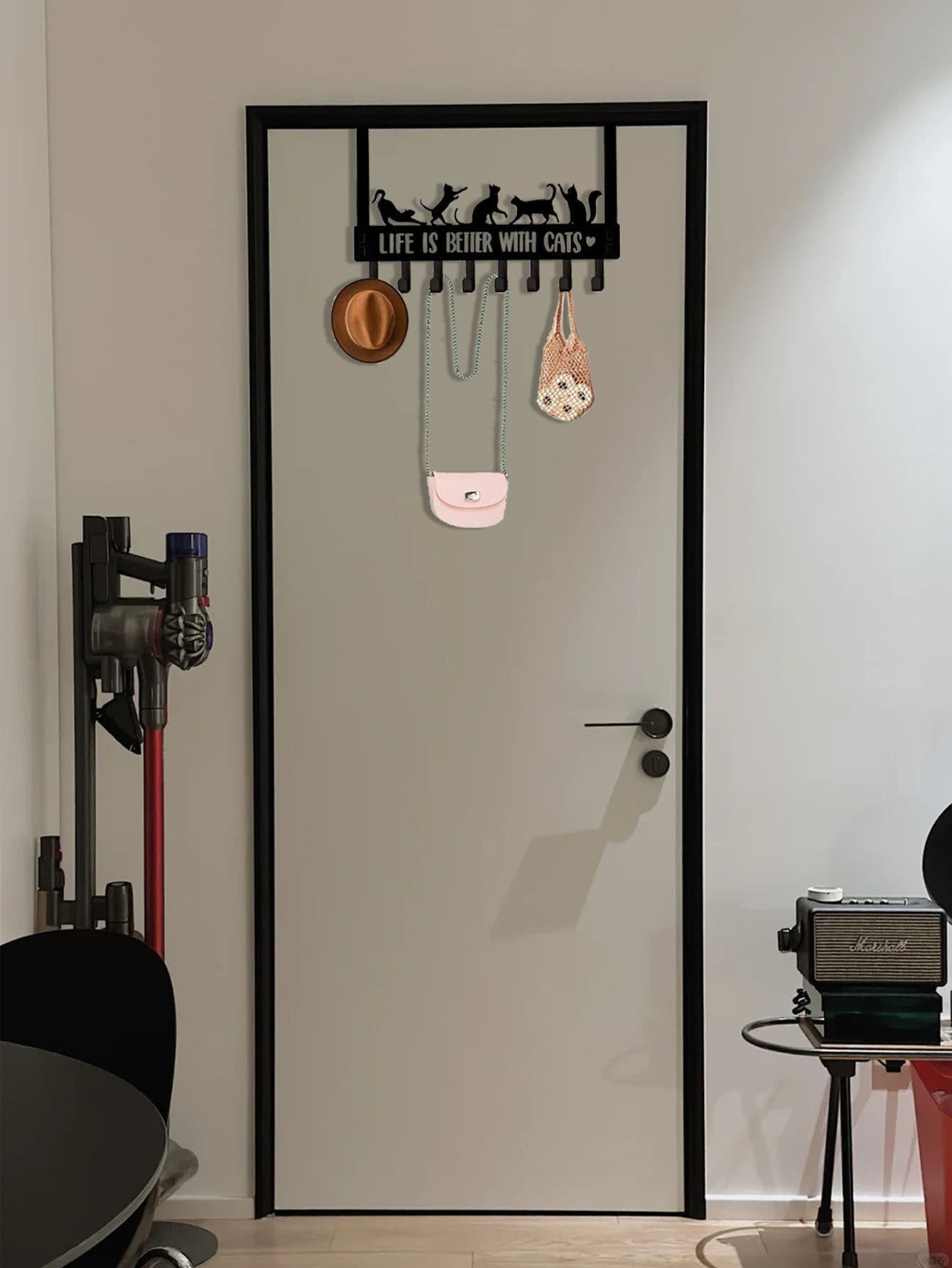 Tree Branch Metal Hook Rack with 8 Hooks, Wall or Over-the-Door – photo 3