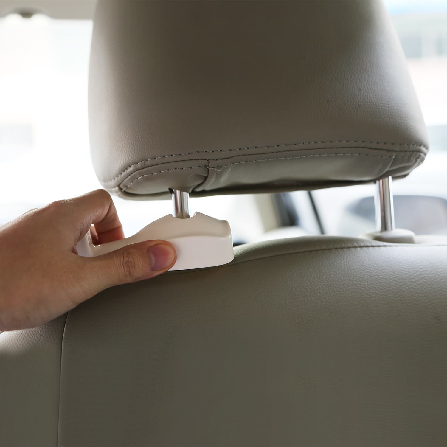 Car Headrest Hooks for Bags and Groceries, 2-Pack – photo 4