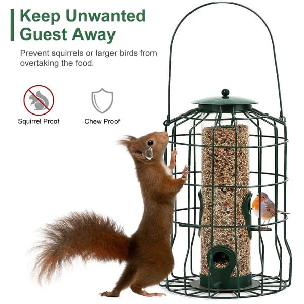 Squirrel-Resistant Metal Bird Feeder with 4 Feeding Ports – photo 5