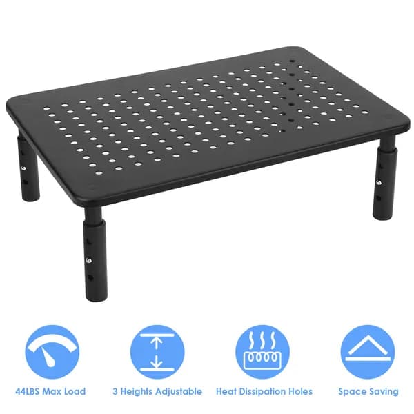 Monitor Stand Riser with 3 Height Settings, 44 lb Capacity – photo 3