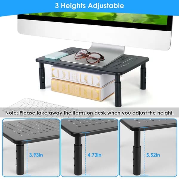 Monitor Stand Riser with 3 Height Settings, 44 lb Capacity – photo 4