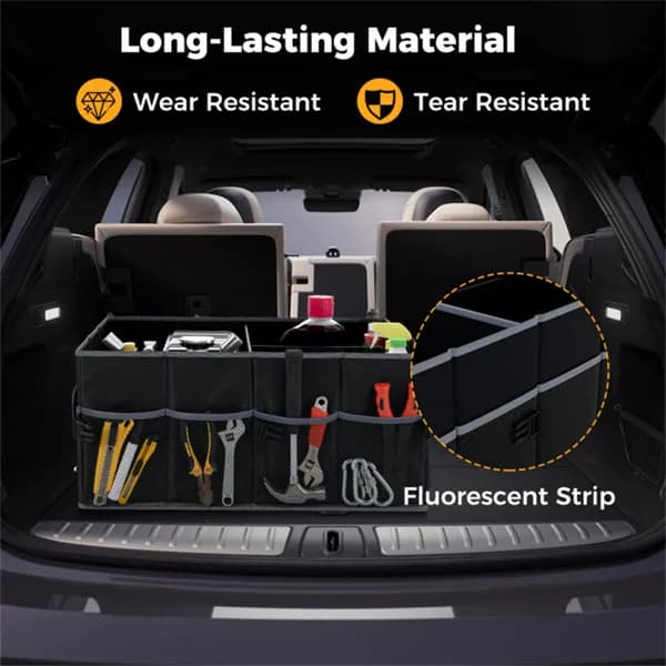 13-Gallon Car Trunk Organizer, 3 Compartments and 6 Pockets – photo 2