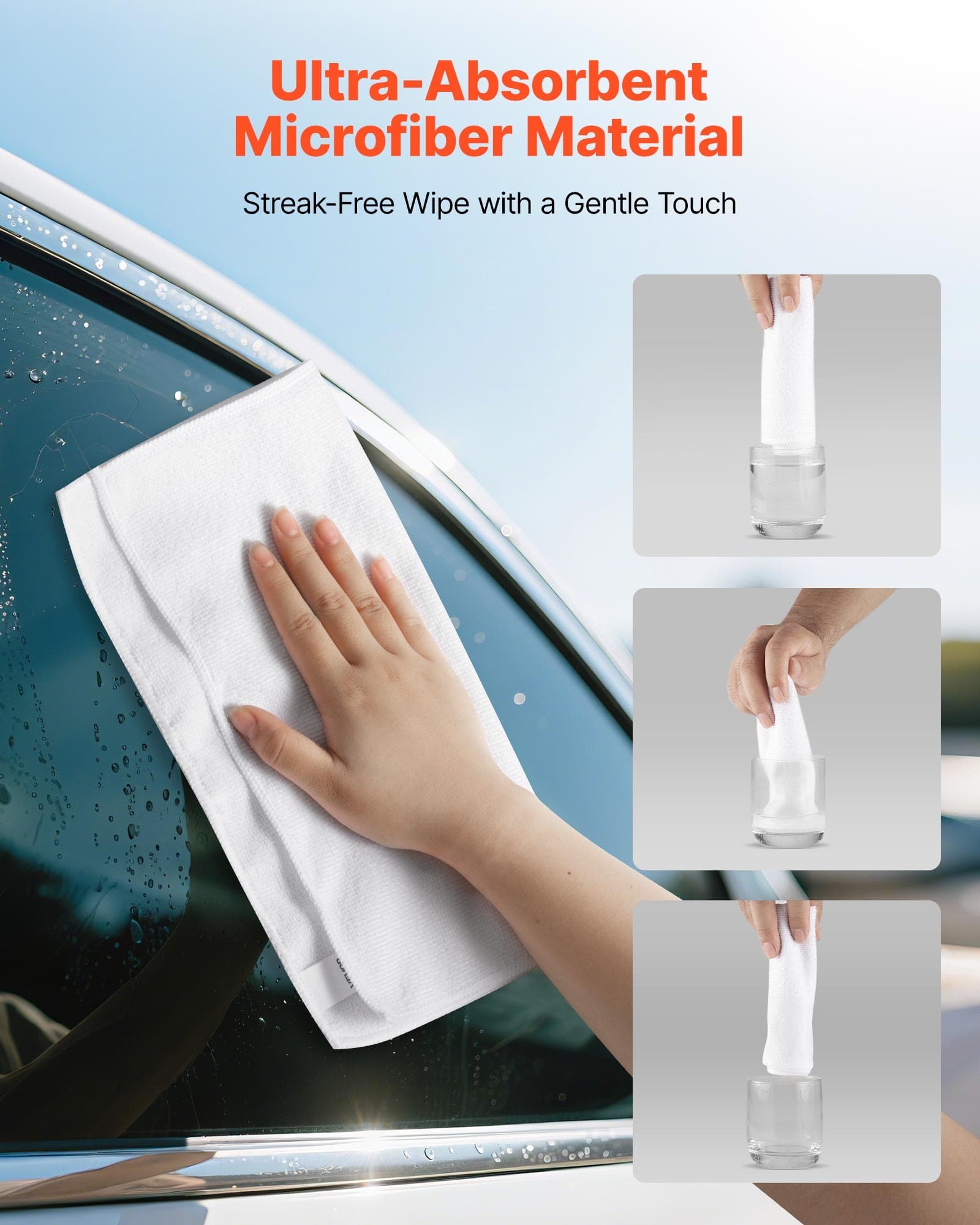 Microfiber Cleaning Cloths, 50-Pack, 12 x 12 in, White – photo 2