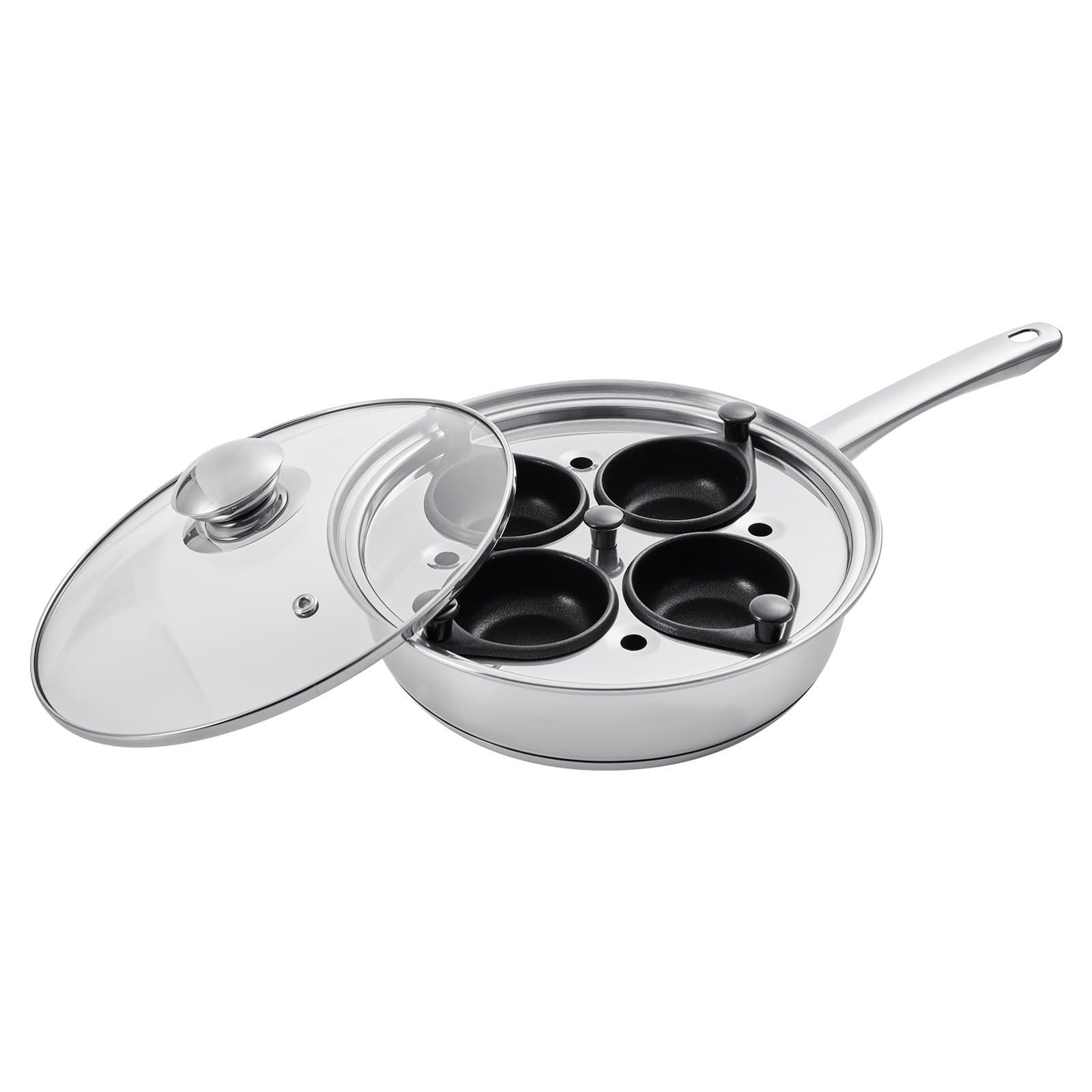 4-Cup Egg Poacher Pan with Glass Lid – photo 3