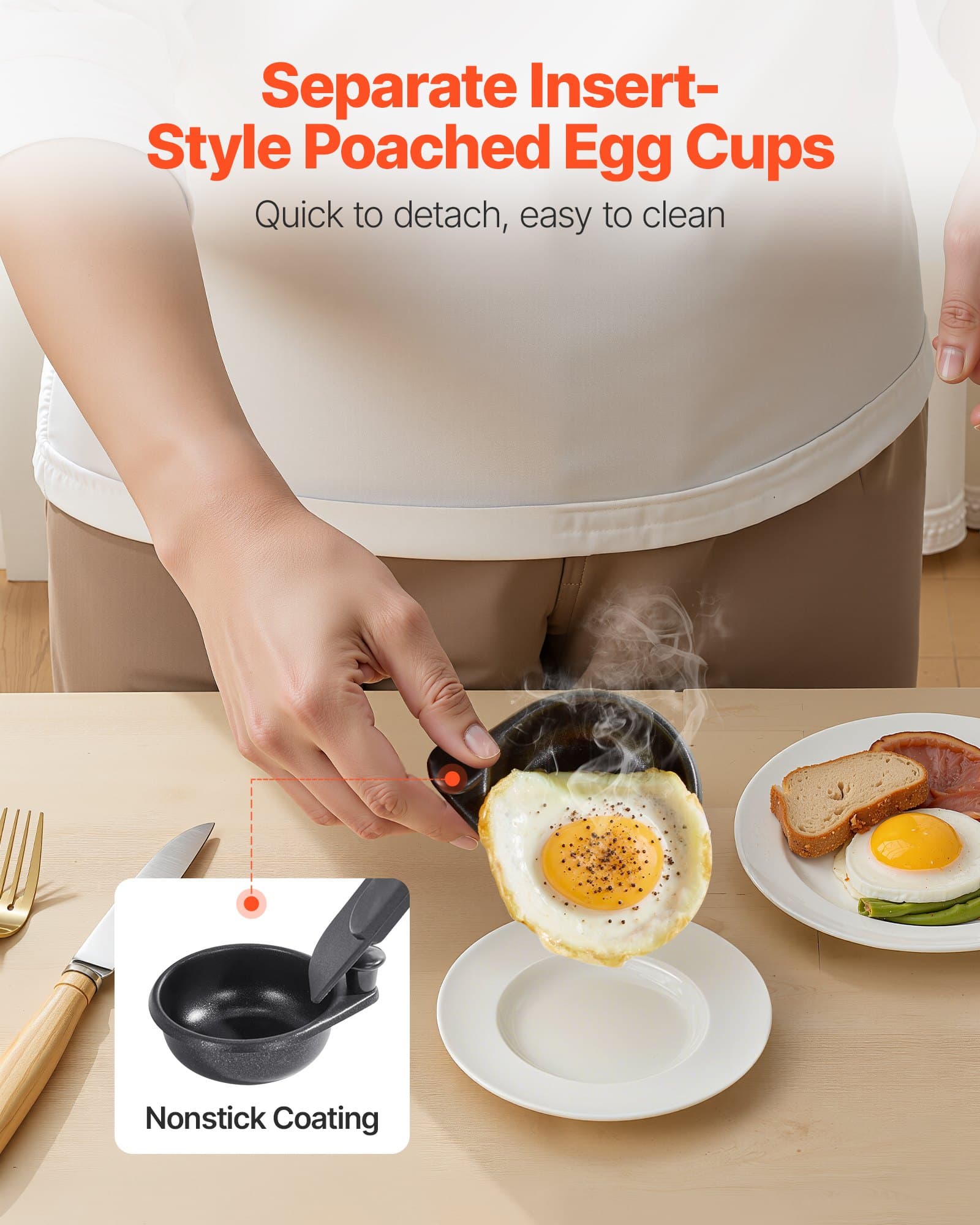 4-Cup Egg Poacher Pan with Glass Lid – photo 4