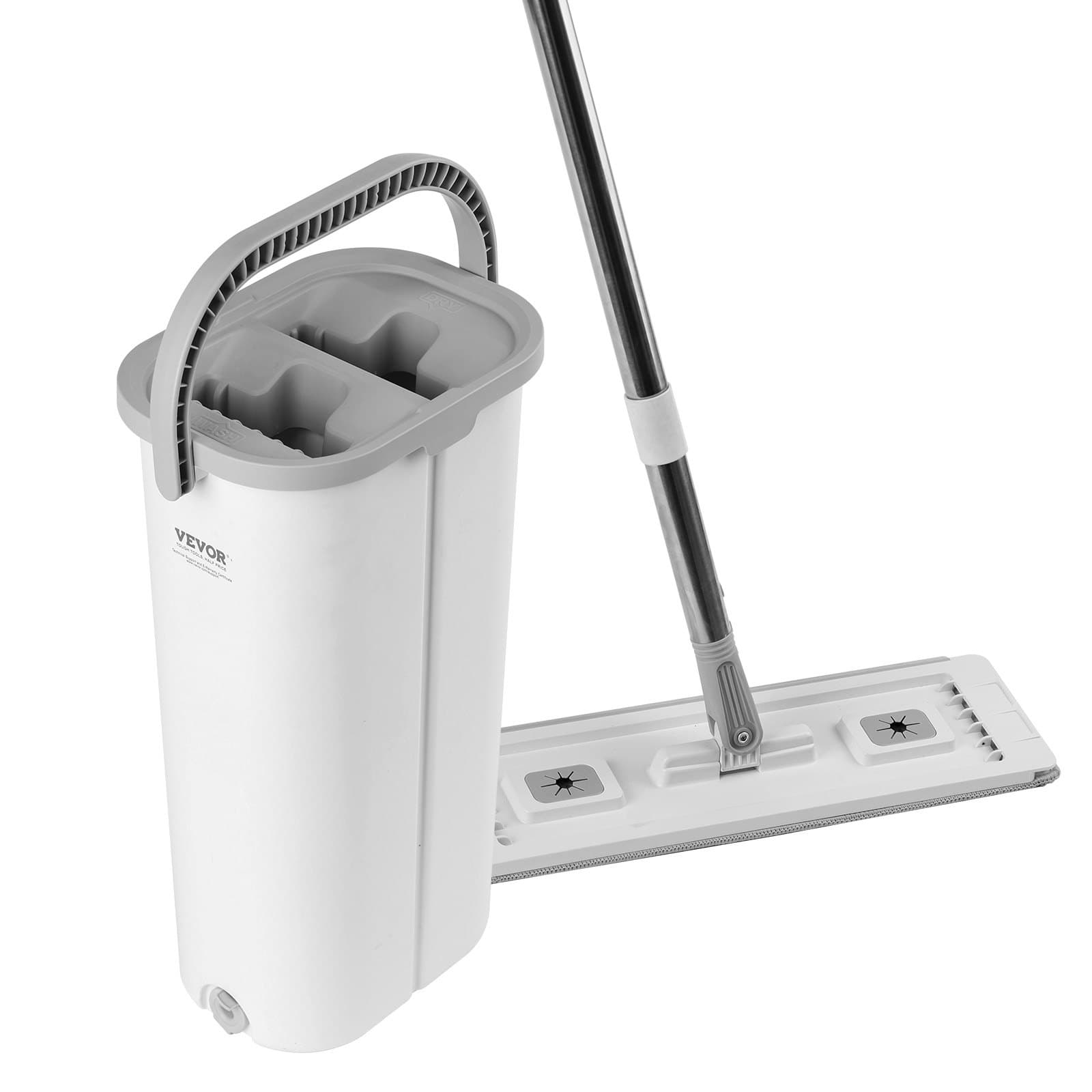 Flat Mop and Bucket Set with 3 Washable Microfiber Pads – photo 5