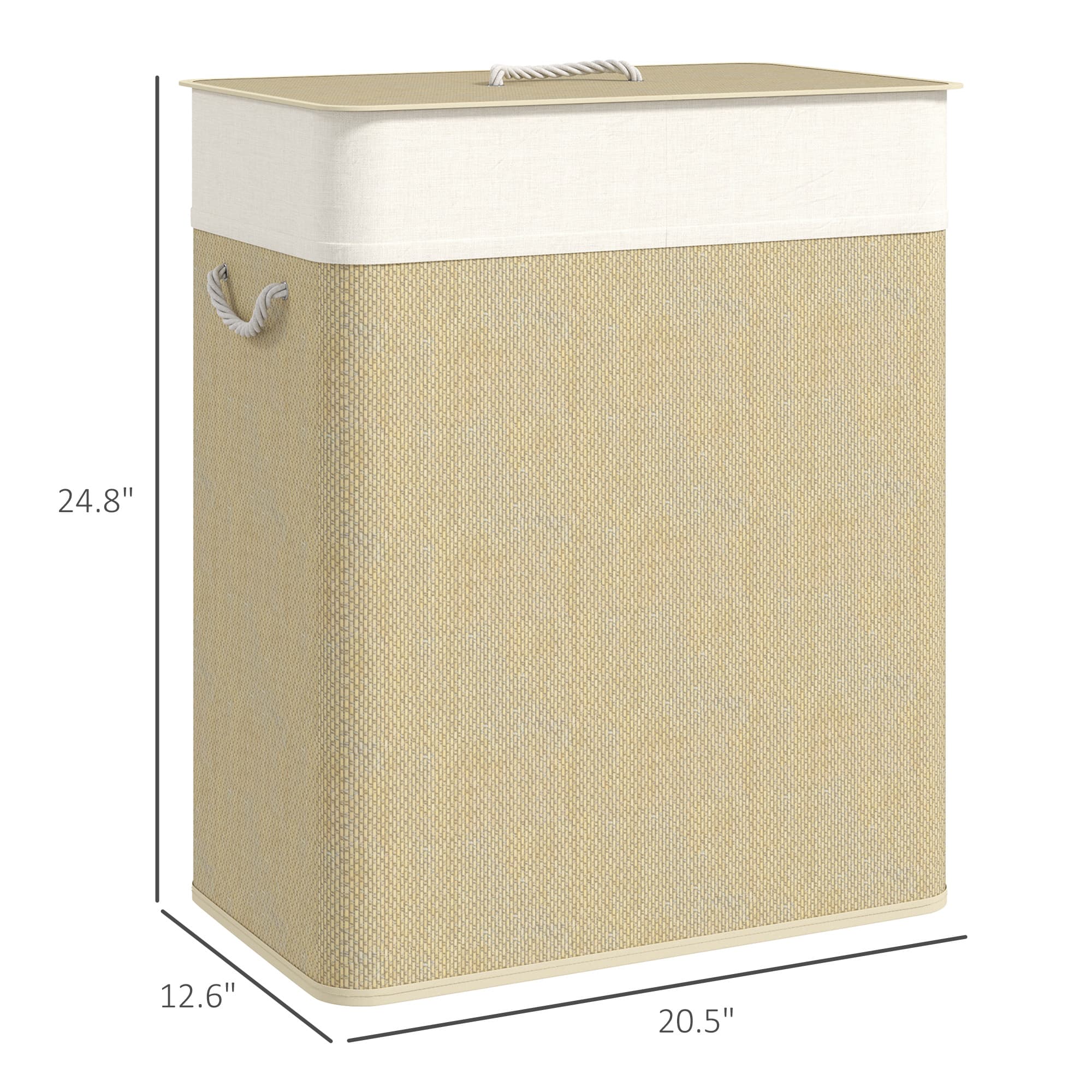 Double Laundry Hamper with Lid, 26.4 Gallon – photo 3