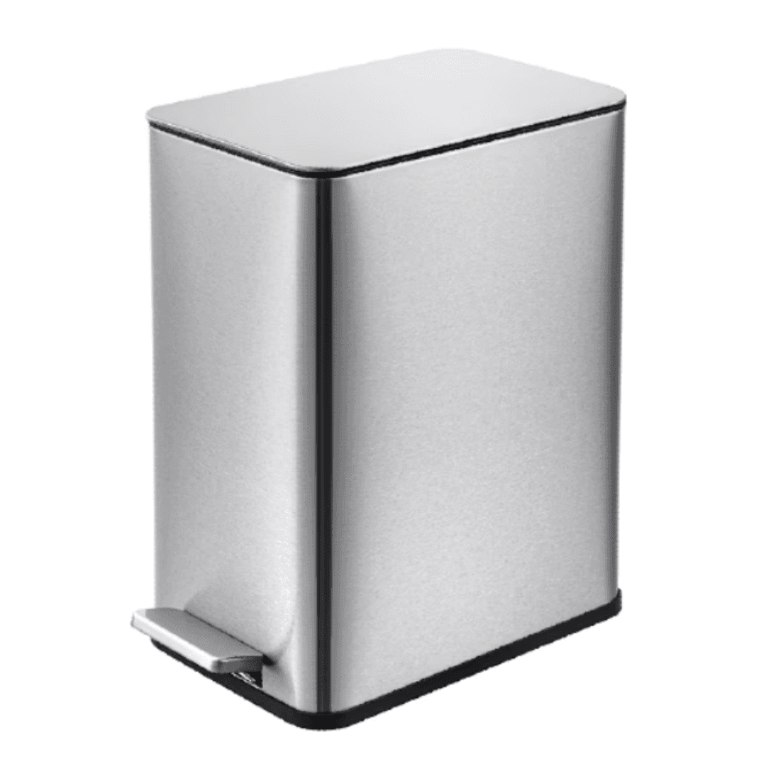 Stainless Steel Trash Can, 5 L, Steel Gray