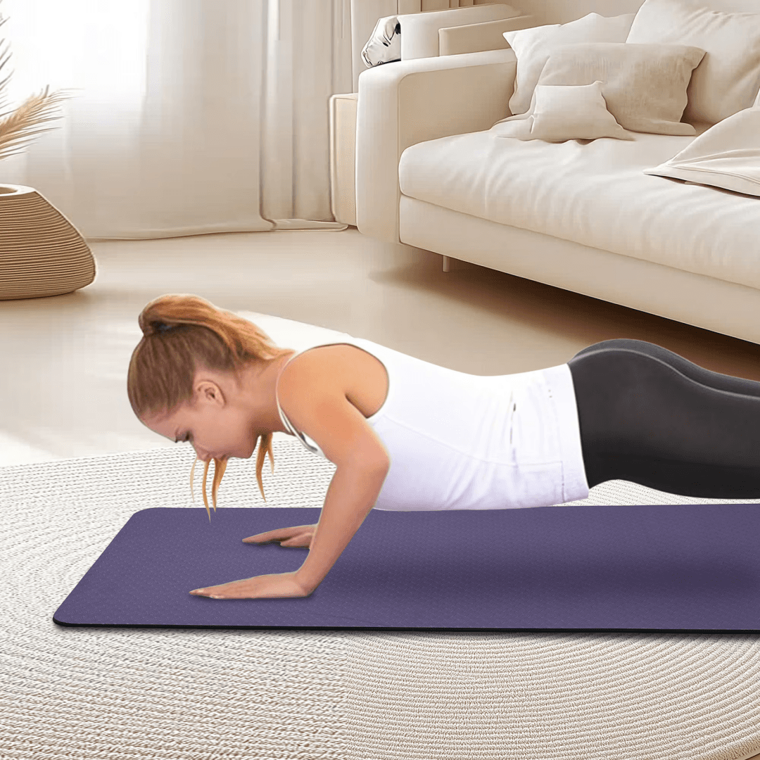 TPE Yoga Mat, 72 x 24 in, Non-Slip, Pink – photo 3