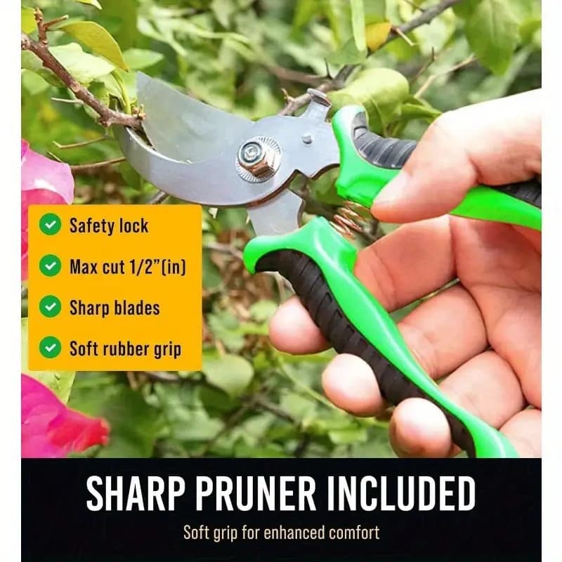 8-Piece Garden Tool Set with Storage Tote
