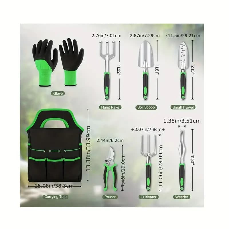 8-Piece Garden Tool Set with Storage Tote – photo 2
