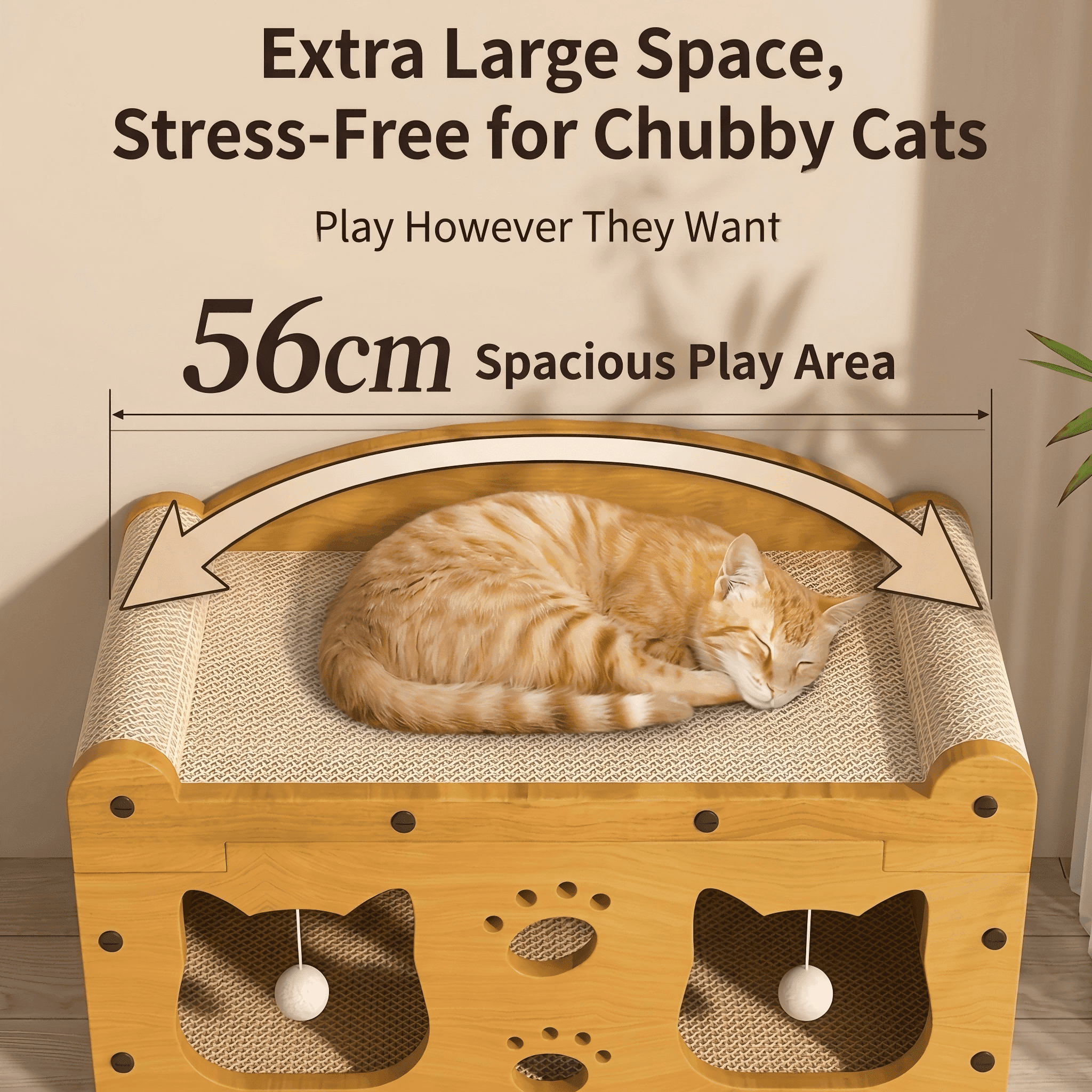 2-Tier Cardboard Cat Scratcher House with Bed on Top – photo 2