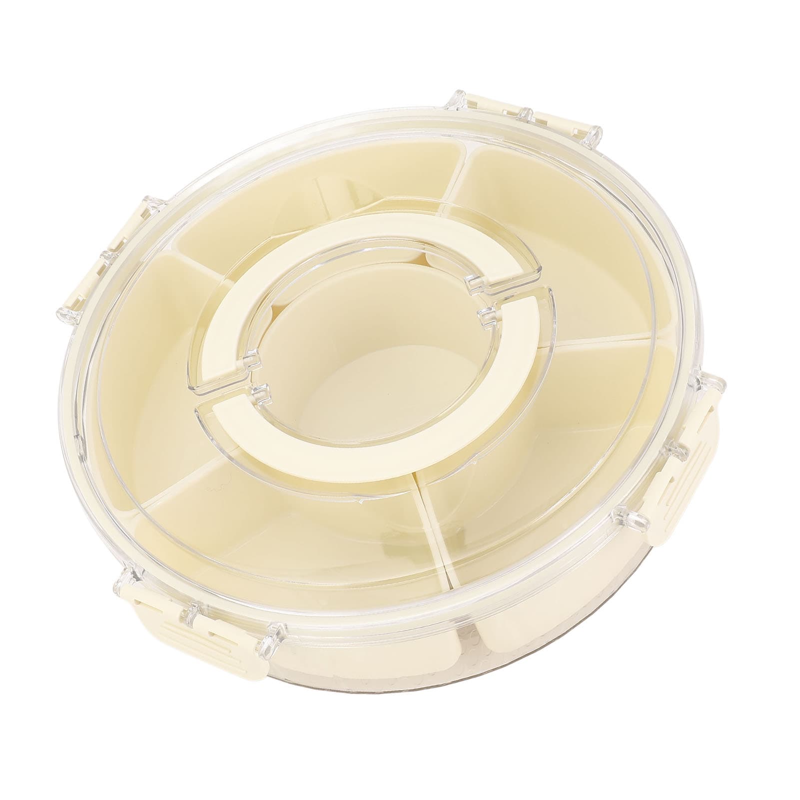 Rotating Snack Tray with Lid, 6 Compartments – photo 2