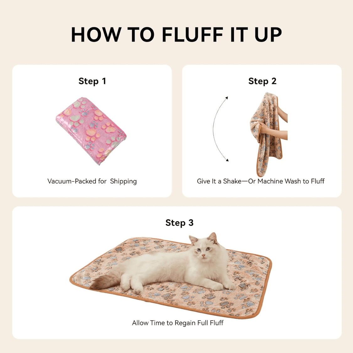 Fleece Pet Blankets, 3-Pack, Soft Coral Velvet – photo 2