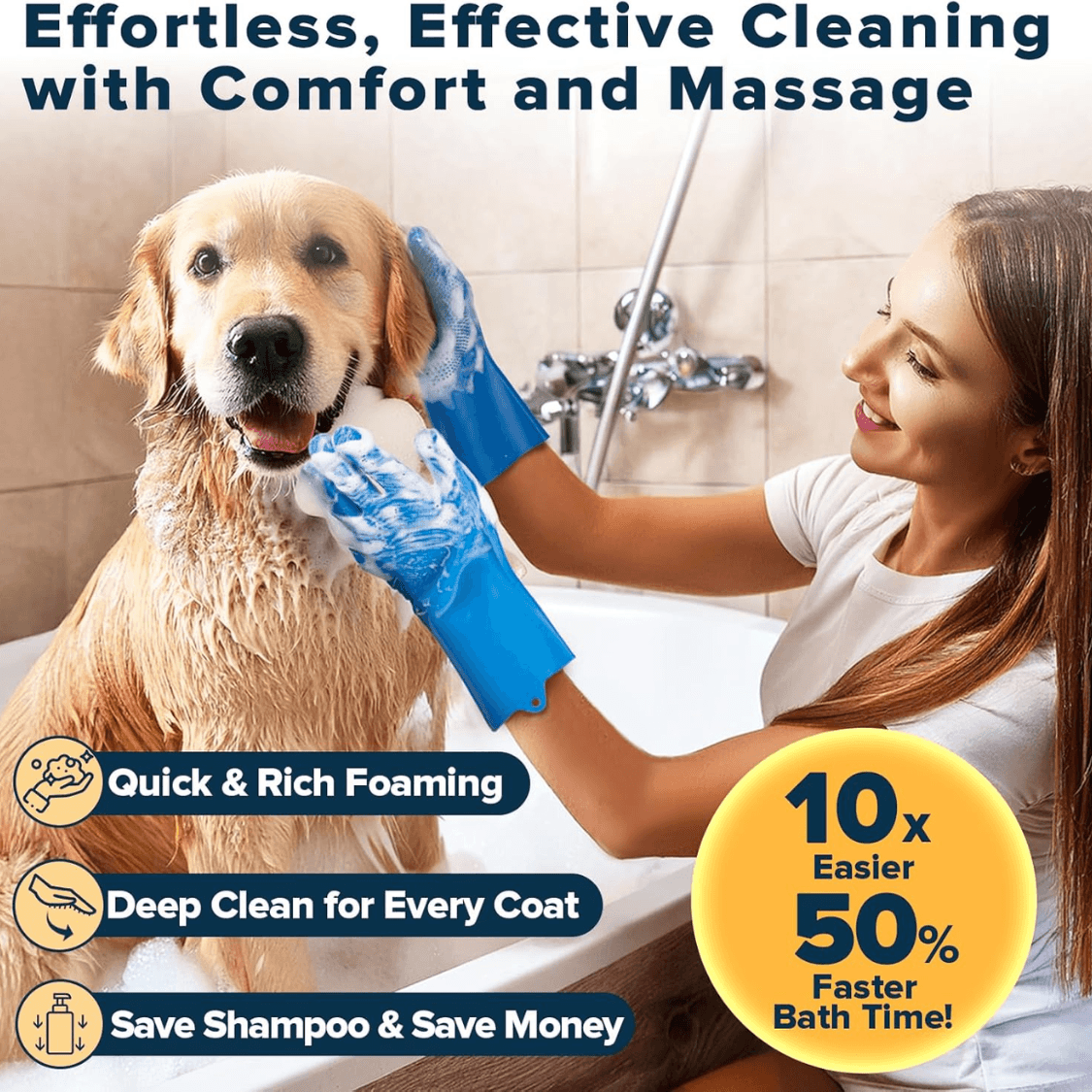 6-Piece Pet Grooming and Bath Set: Silicone Gloves, Brushes and Finger Toothbrushes – photo 3